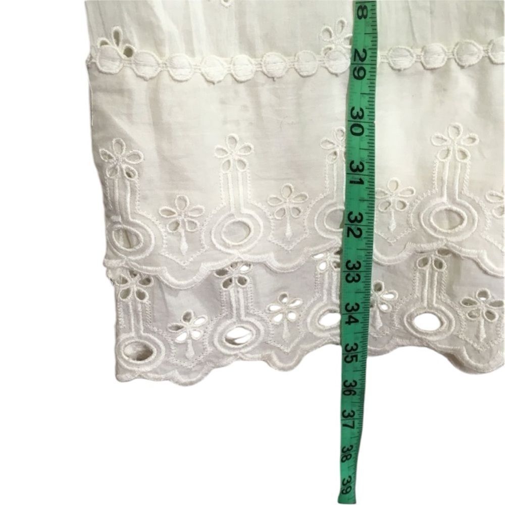 NWT J. Crew Ivory Eyelet Dress Sleeveless Sheath Scalloped Hem Summer Women's 00 - Picture 12 of 15